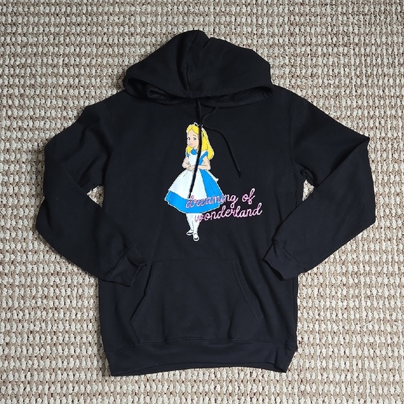 Disney Sweaters - Disney Alice in Wonderland Hoodie XS 0 - 2 Sweater Stitched Stay Curious Top